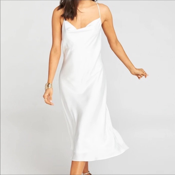 Show Me Your MuMu Dresses & Skirts - Show Me Your Mumu Verona Cowl Satin White Dress S